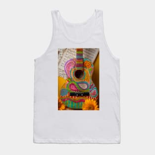 Poetry Gutiar And And Sheet Music Tank Top